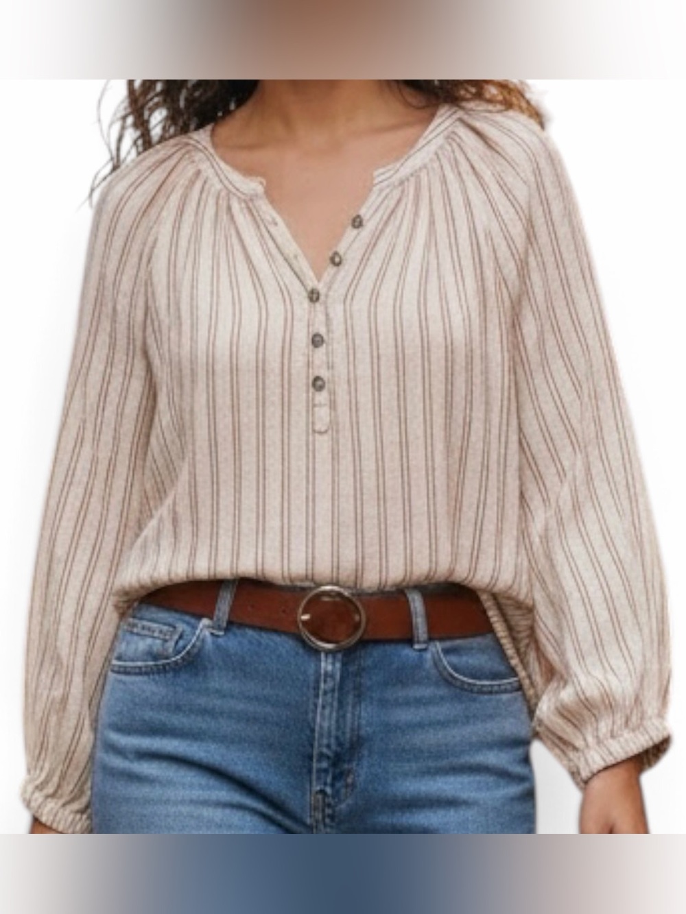 Heroes & Dreamers Boho Striped Peasant Top